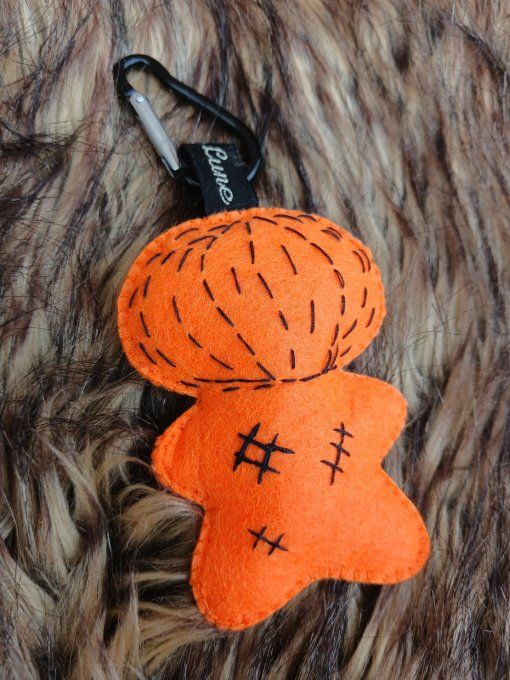 Porte-clef totem citrouille halloween 
